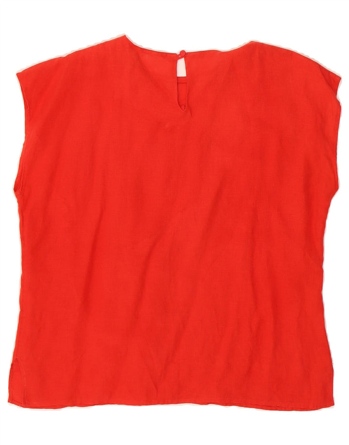 VINTAGE Womens Sleeveless Blouse Top UK 16 Large Red Vintage Vintage and Second-Hand Vintage from Messina Hembry 