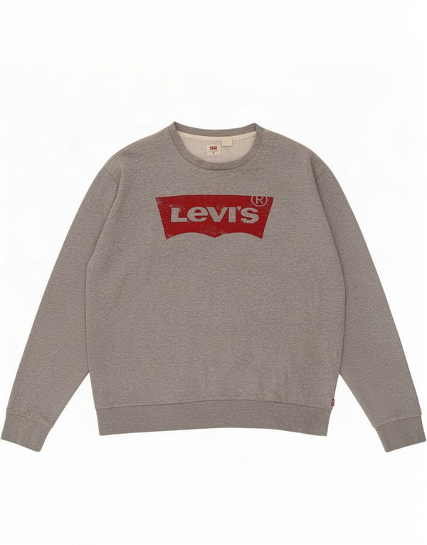 Męska bluza Levi's z grafiką, 2XL, szara, nakrapiana bawełna