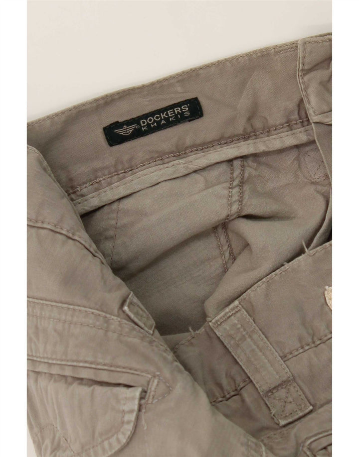 Męskie spodnie chino Dockers khaki proste W30 L32 szare