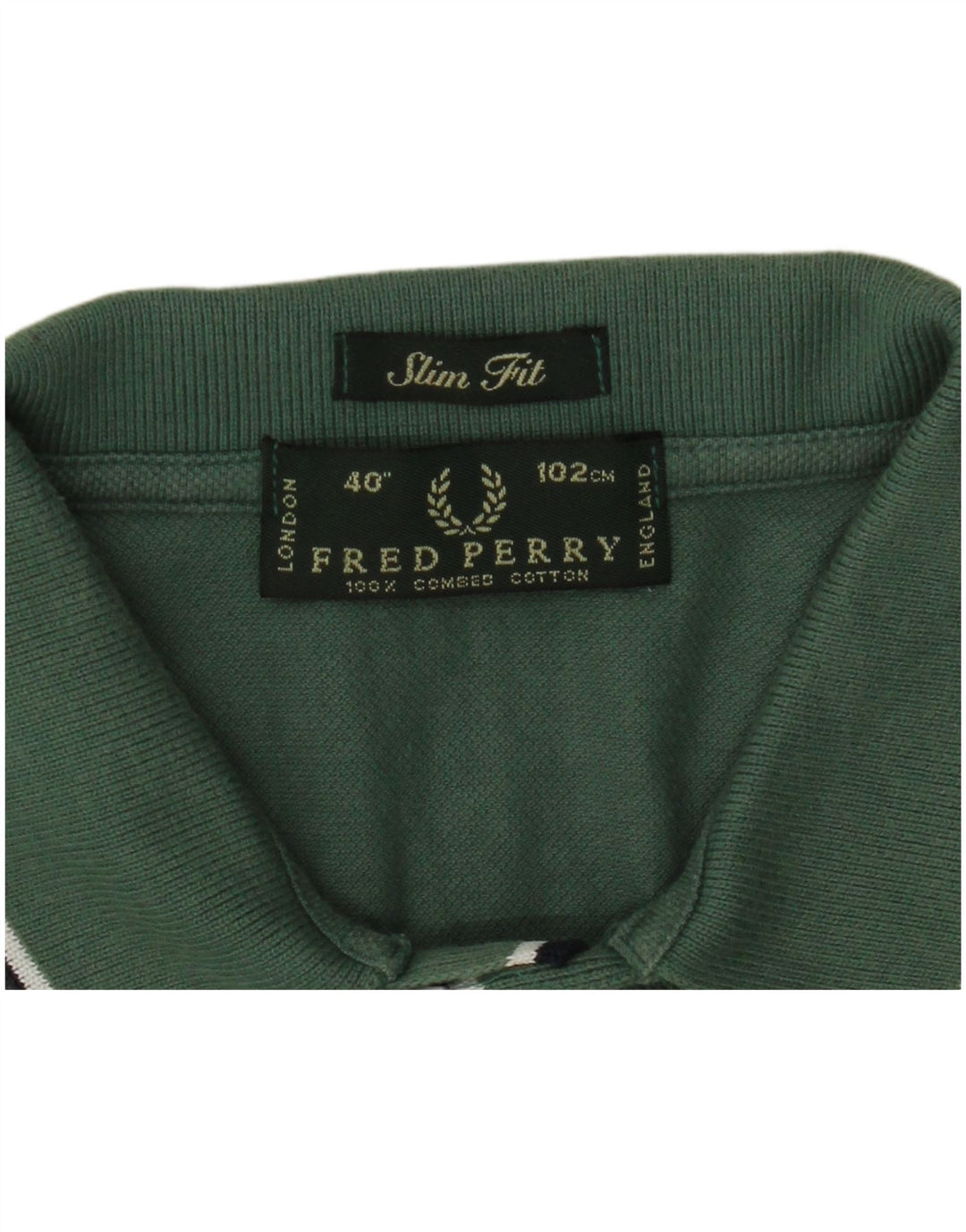 Męska koszulka polo o dopasowanym kroju Fred Perry, średnia zielona bawełna