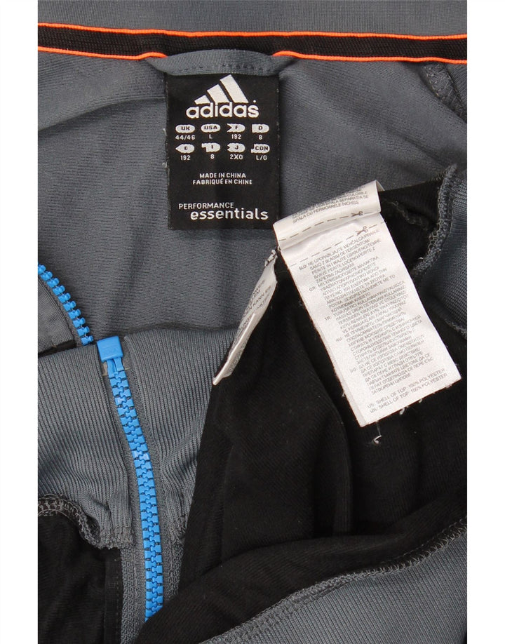 Adidas Męska bluza dresowa UK 44/46 Duży szary poliester z blokami kolorów