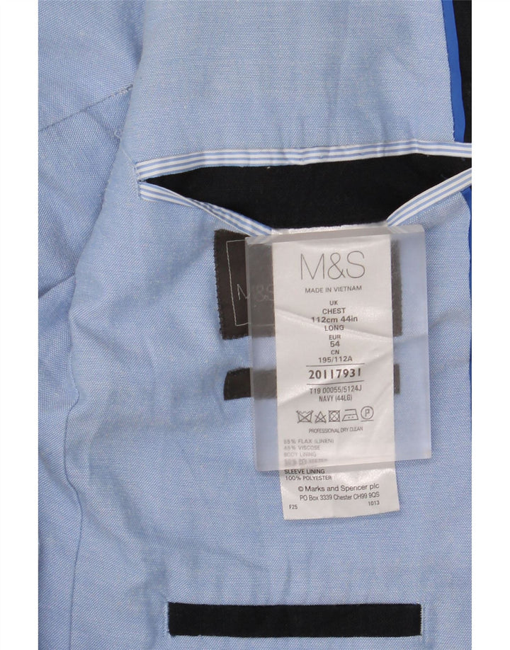 Marks & Spencer Męska marynarka zapinana na 2 guziki UK 44 XL Granatowo-len