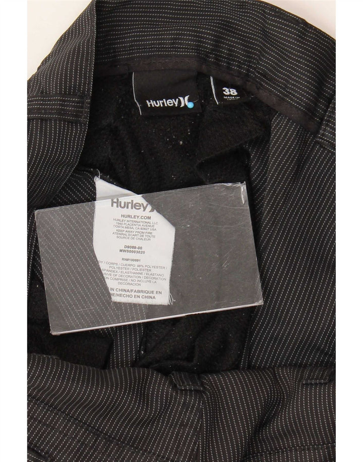 Męskie spodenki chino Hurley W38 XL, czarny, poliester w prążki