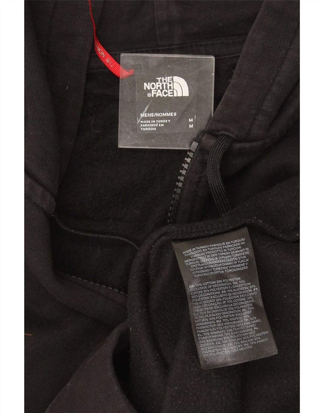 Męski sweter z kapturem i zamkiem The North Face, średni czarny, bawełniany