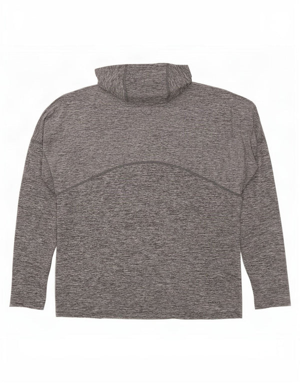 Męska koszulka z kapturem Nike Dri Fit z grafiką i długim rękawem, duża, szara, nakrapiana
