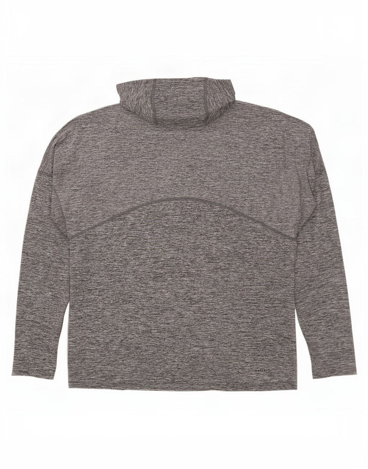 Męska koszulka z kapturem Nike Dri Fit z grafiką i długim rękawem, duża, szara, nakrapiana