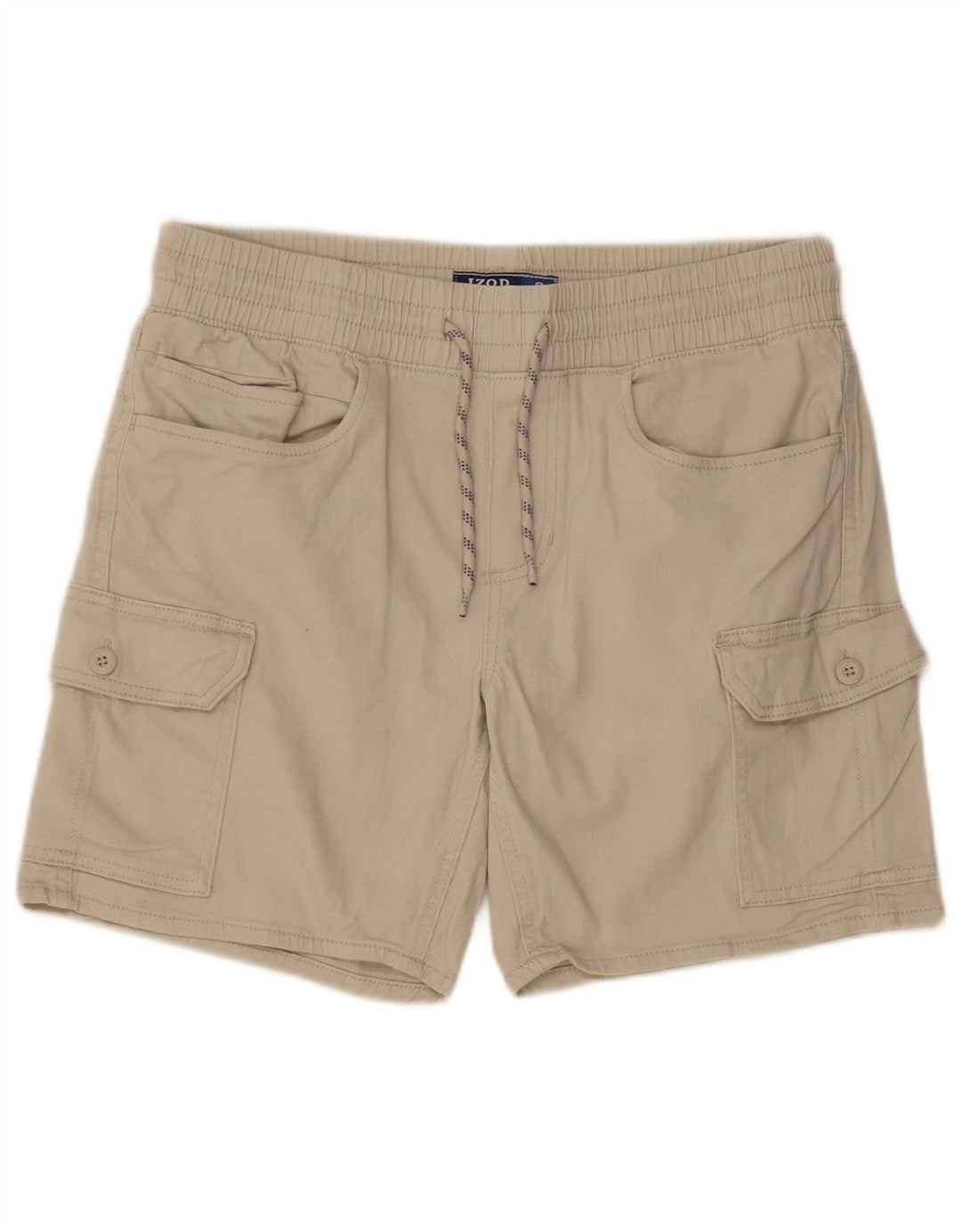 IZOD Męskie spodenki cargo o kroju slim fit, małe W29, beżowe, bawełniane