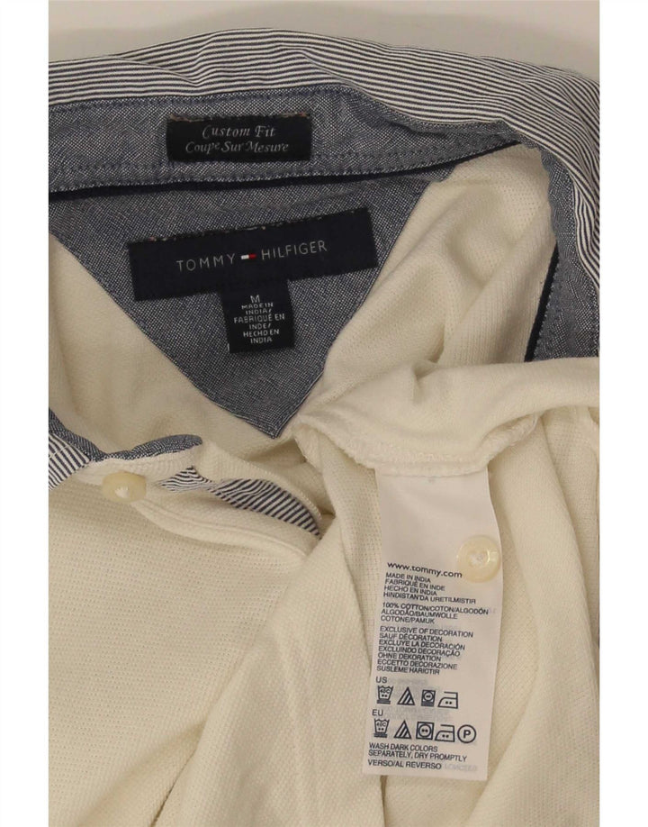 Męska koszulka polo Tommy Hilfiger o dopasowanym kroju, średnia biała bawełna