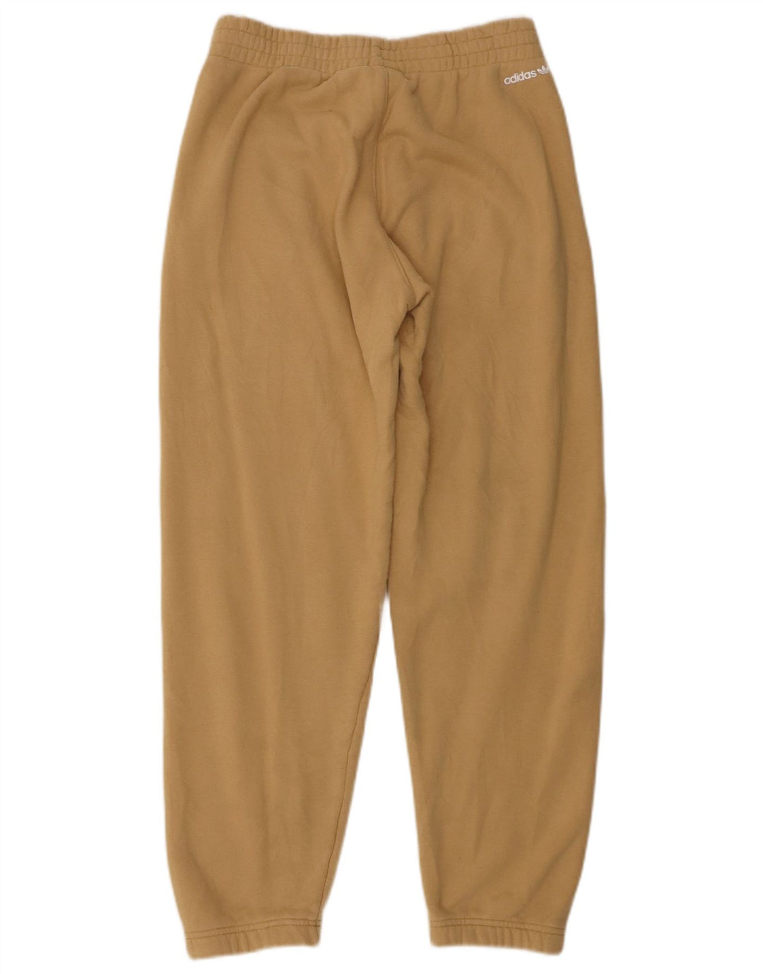 Damskie spodnie dresowe Adidas z grafiką, małe, beżowe, bawełniane