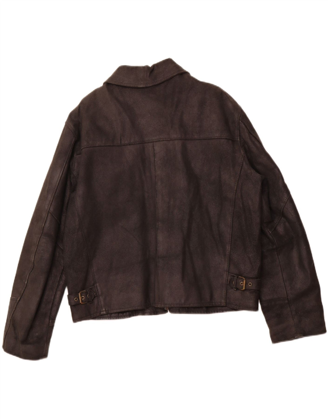 Kurtka skórzana damska VINTAGE UK 16, duża czarna skóra