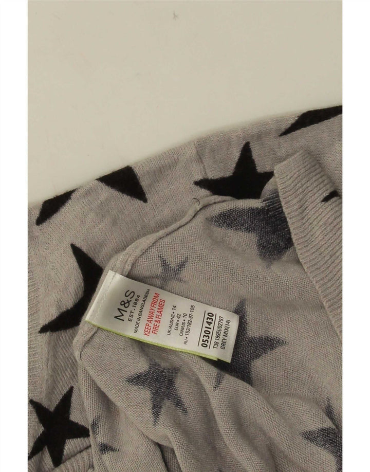 Marks & Spencer Damski sweter z dekoltem w łódkę, UK 14, duży, szary