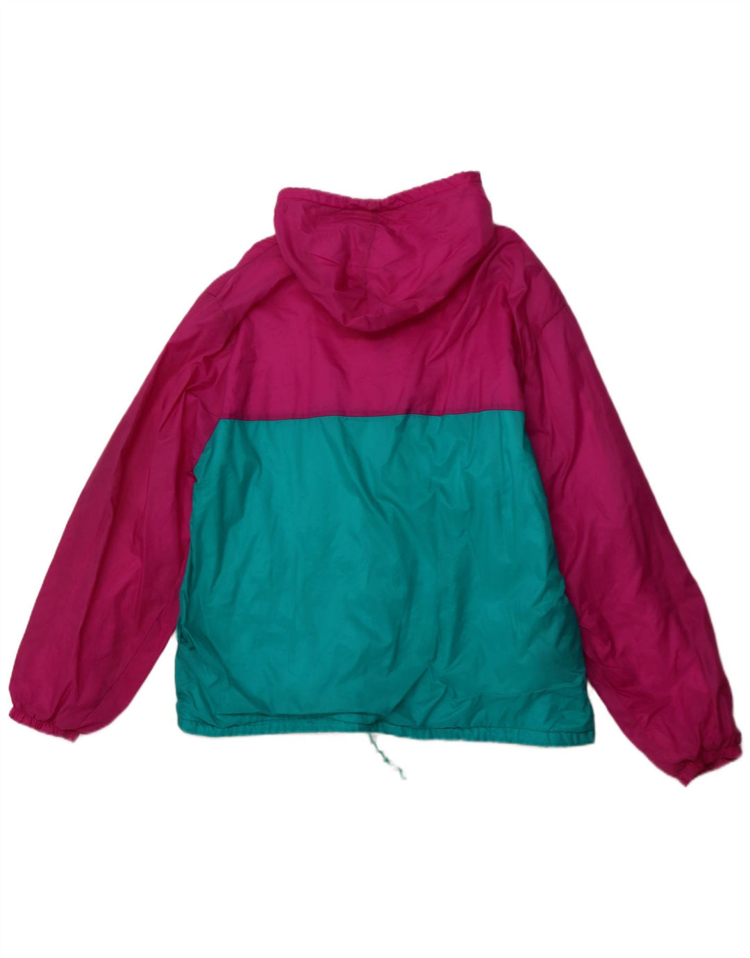 Męska kurtka przeciwdeszczowa z kapturem VINTAGE UK 42 XL Różowy poliamid z blokami kolorów