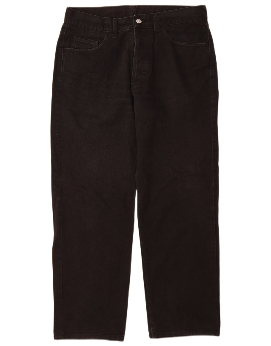 BENETTON Męskie proste dżinsy W34 L29 Czarne bawełniane