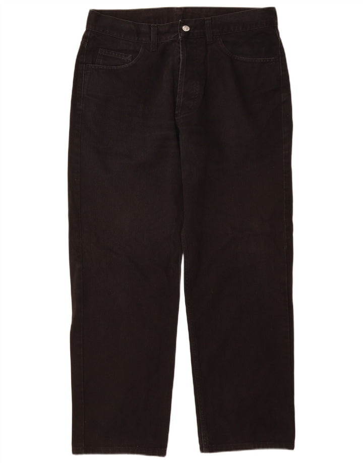 BENETTON Męskie proste dżinsy W34 L29 Czarne bawełniane