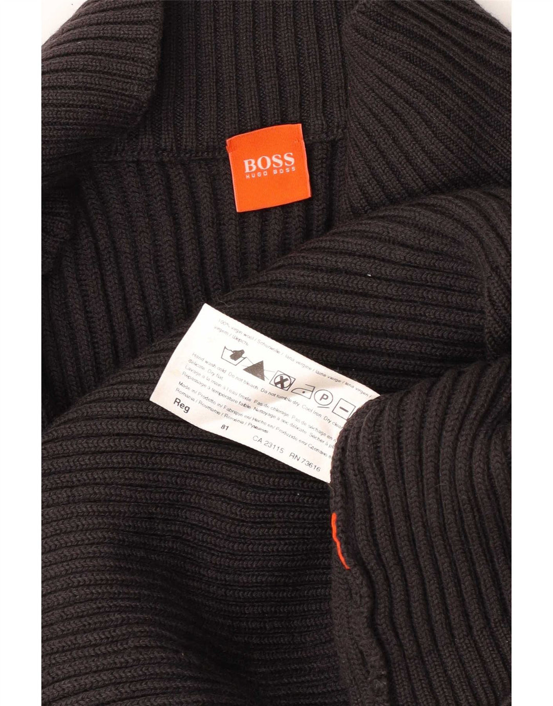 Męski sweter rozpinany Hugo Boss, średnioszary, z dziewiczej wełny