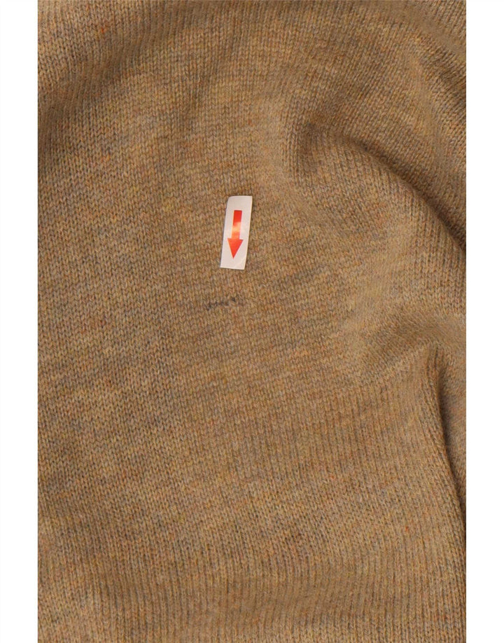 Vintage męski sweter rozpinany XL brązowy Argyle/diament