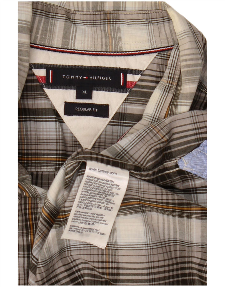 Koszula męska Tommy Hilfiger o regularnym kroju XL, szara, bawełniana w kratkę