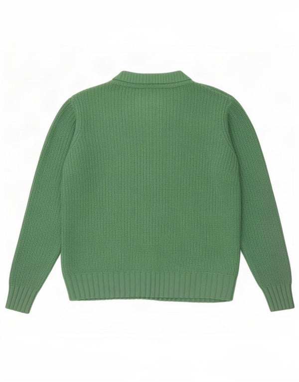 Marks & Spencer Damski sweter z okrągłym dekoltem, UK 14, średni zielony, bawełniany