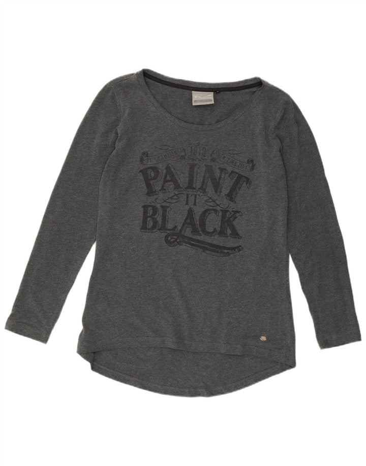 Damska koszulka CHAMPION Heritage Fit Graphic Top UK 14, duża, szara