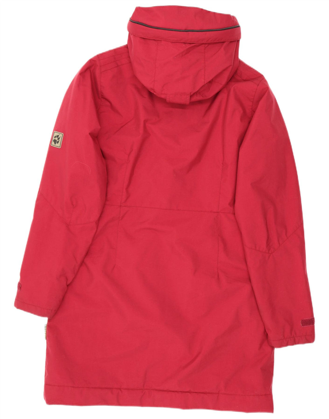 Damski płaszcz wiatrówkowy Jack Wolfskin z kapturem UK 10, mały, czerwony poliester