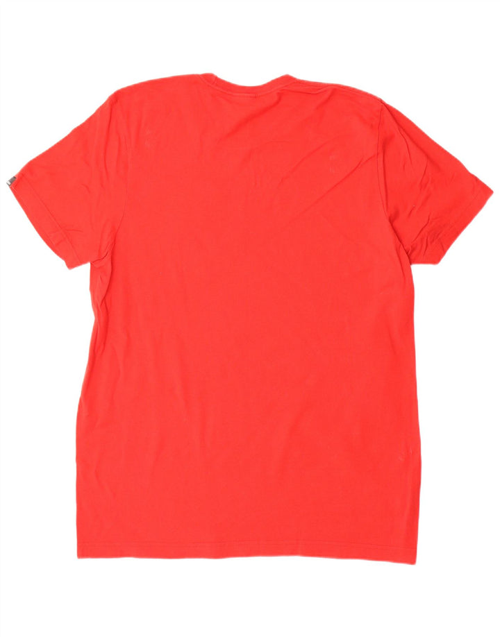 Męski T-shirt z grafiką ADIDAS, średni czerwony