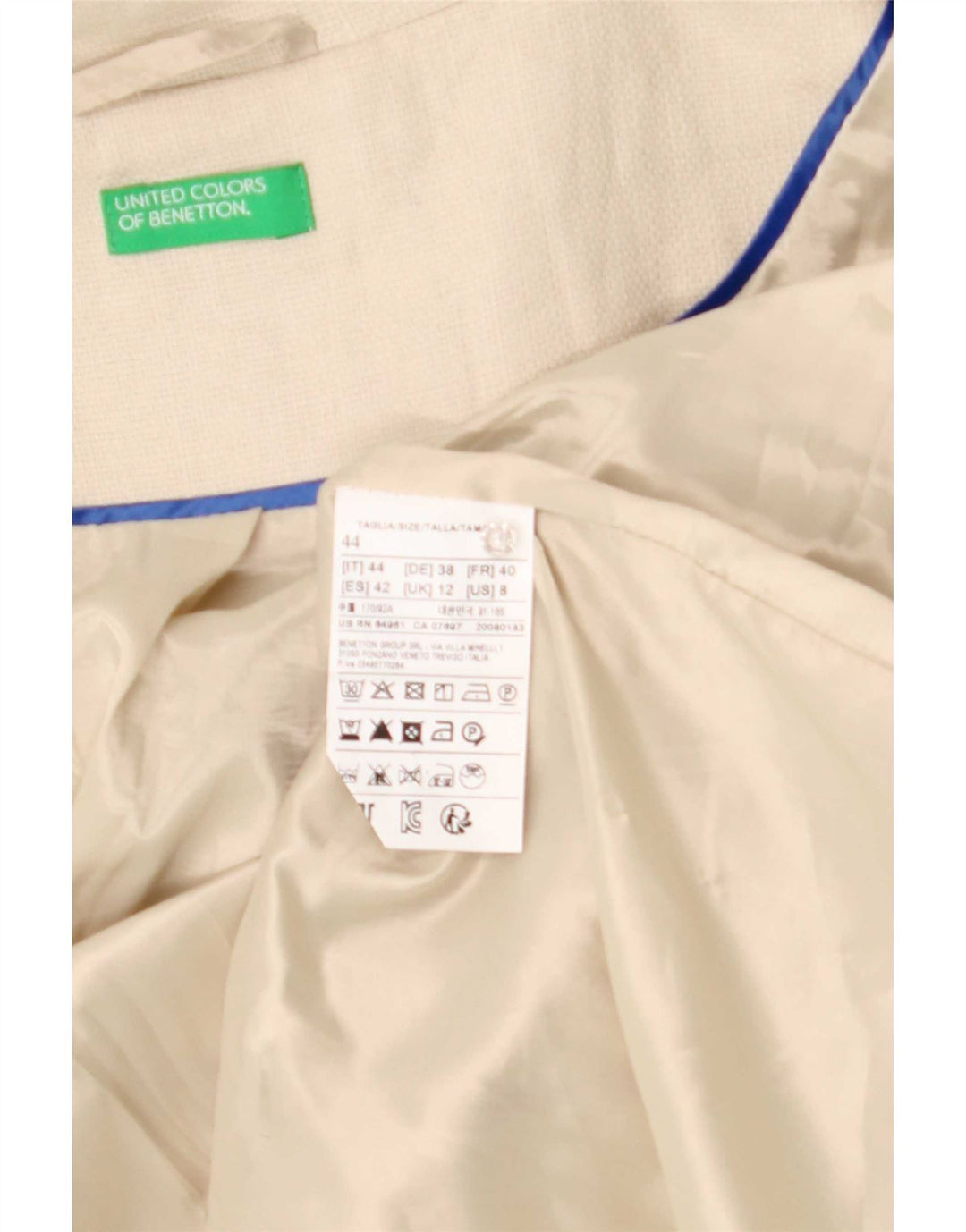 Płaszcz damski Benetton UK 12 w kolorze średniego beżu, lniany