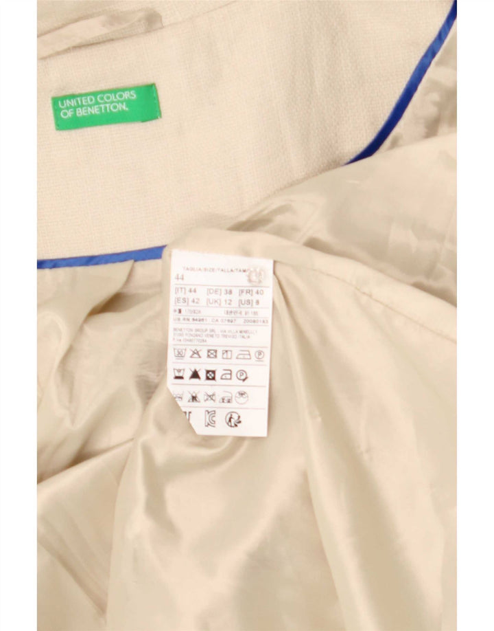 Płaszcz damski Benetton UK 12 w kolorze średniego beżu, lniany