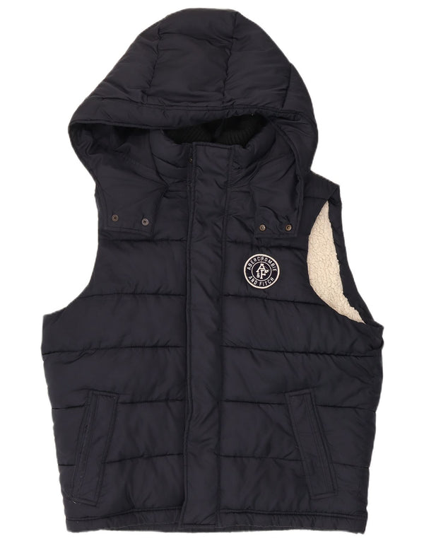 Męska wyściełana kamizelka z kapturem i kapturem Abercrombie & Fitch UK 42 XL, granatowa, poliester