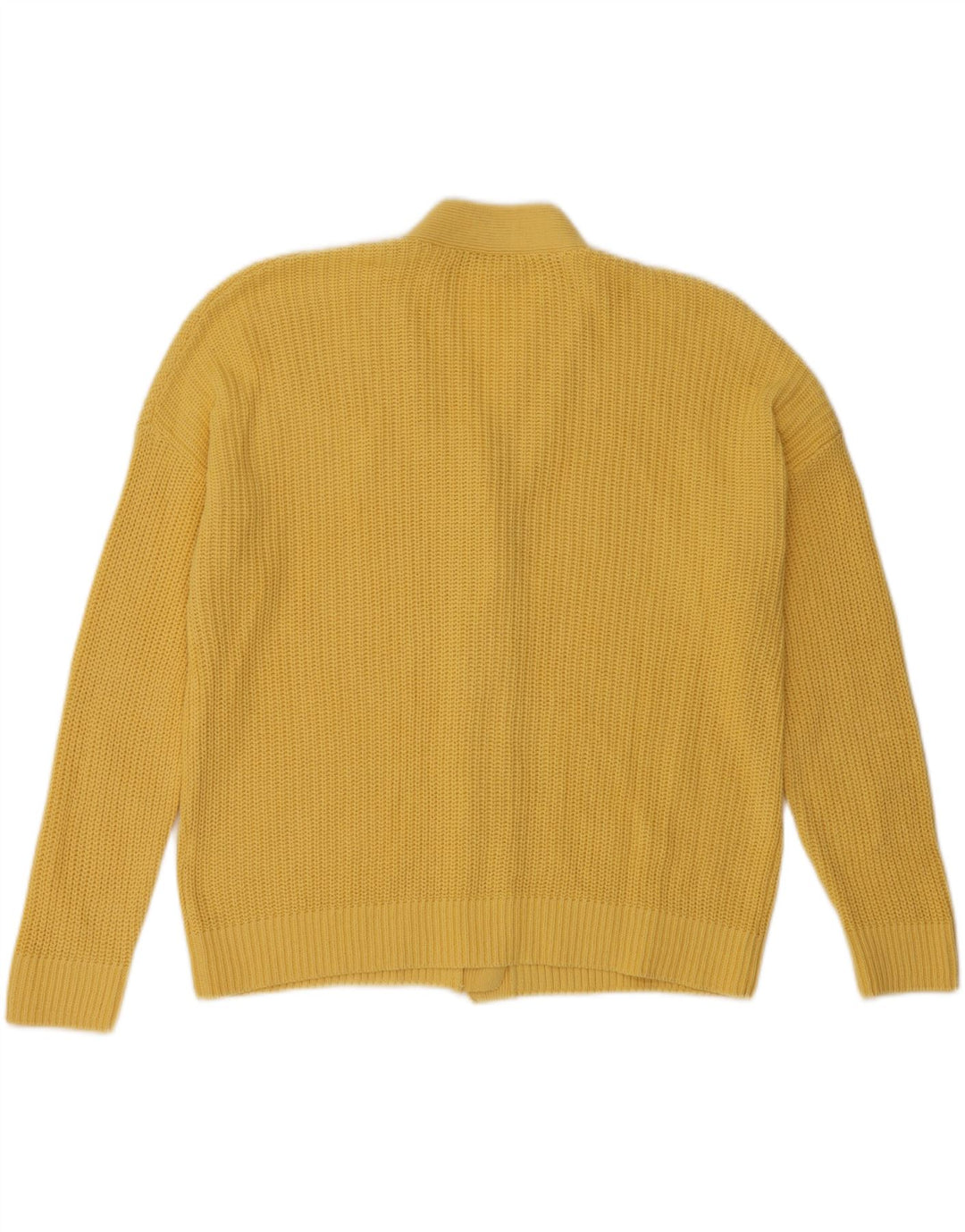 VINTAGE Womens Oversized Cardigan Sweater EU 38/40 Medium Yellow Cotton Vintage Vintage and Second-Hand Vintage from Messina Hembry 