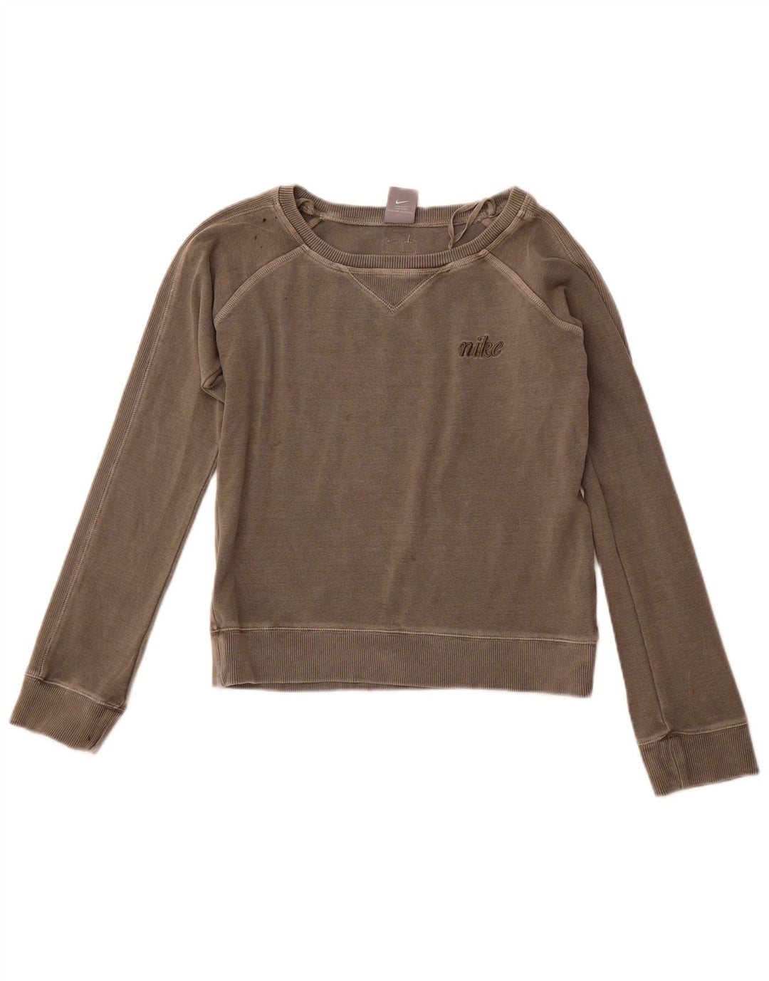 NIKE Womens Crop Sweatshirt Jumper UK 10/12 Medium Grey