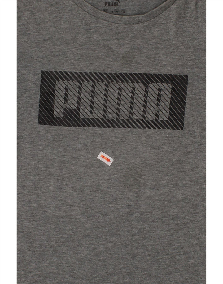 PUMA Boys Graphic T-Shirt Top 9-10 Years Grey Cotton Vintage Puma and Second-Hand Puma from Messina Hembry 