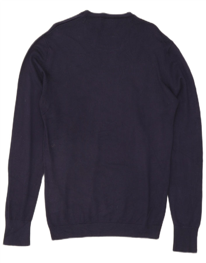 Męski sweter z okrągłym dekoltem Zara, średni granatowy, wiskoza
