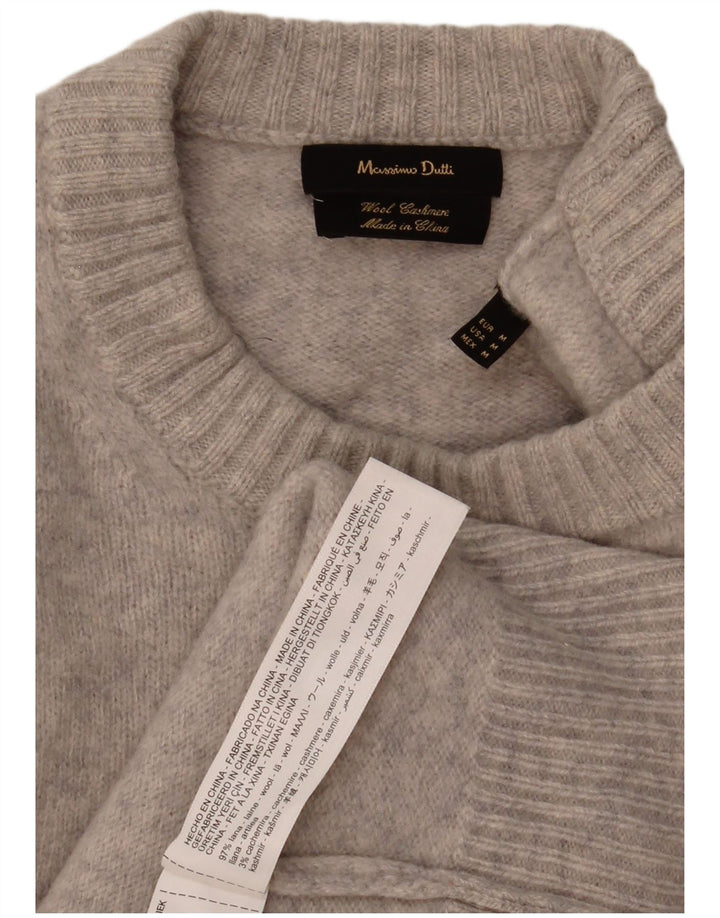Sweter damski Massimo Dutti z okrągłym dekoltem UK 14, średni szary nakrapiany