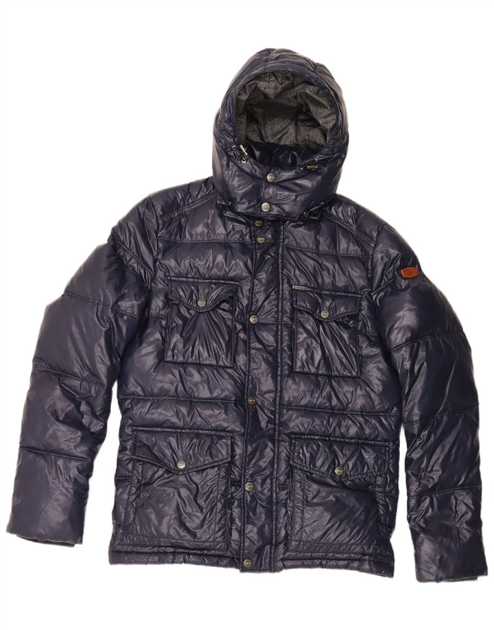 Męska ocieplana kurtka z kapturem PEPE Jeans Heritage UK 38, średni granat