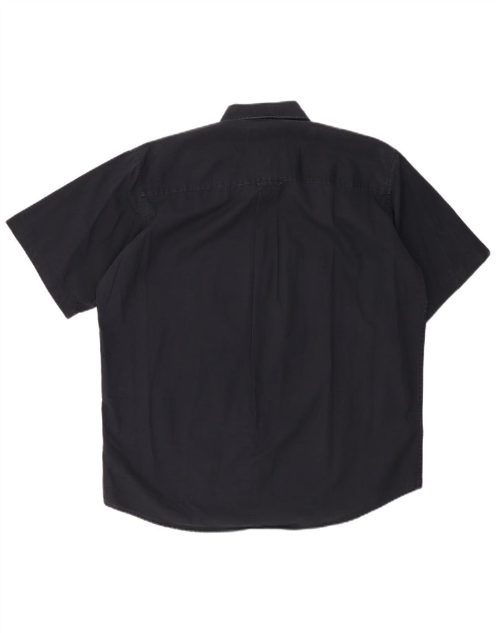 MARLBORO CLASSICS Męska koszula z krótkim rękawem, duża, granatowa, bawełniana