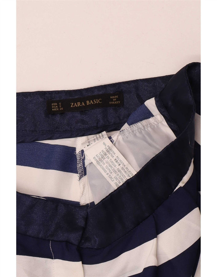 Damskie spodenki chino Zara, małe, W26, granatowe, poliestrowe paski