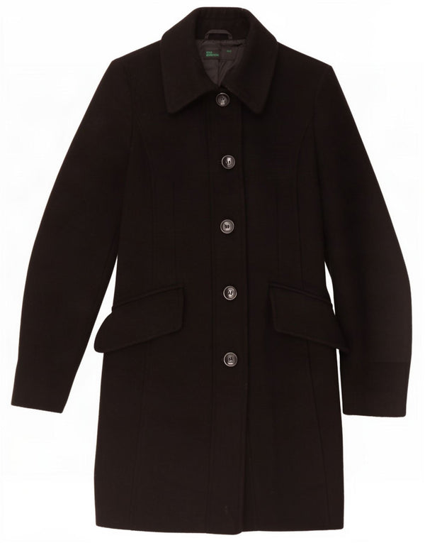 Płaszcz damski Benetton UK 6 XS, czarna wełna