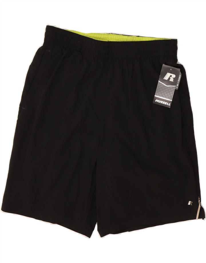 RUSSELL ATHLETIC Mens Training Sport Shorts Medium Black Polyester Vintage Russell Athletic and Second-Hand Russell Athletic from Messina Hembry 