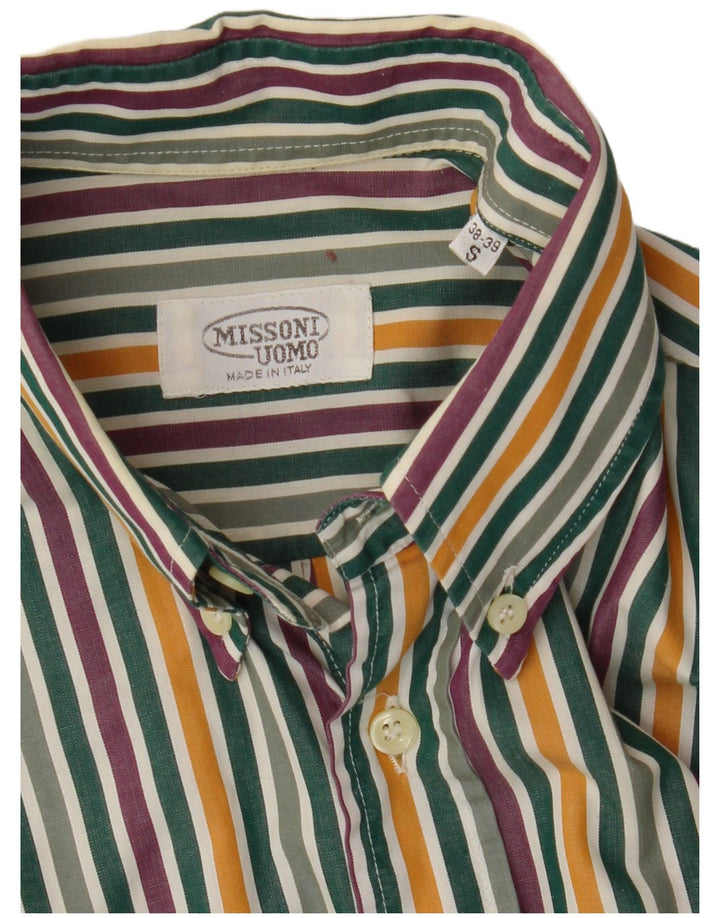 Męska koszula z krótkim rękawem MISSONI, rozmiar 38/39, w małe wielokolorowe paski