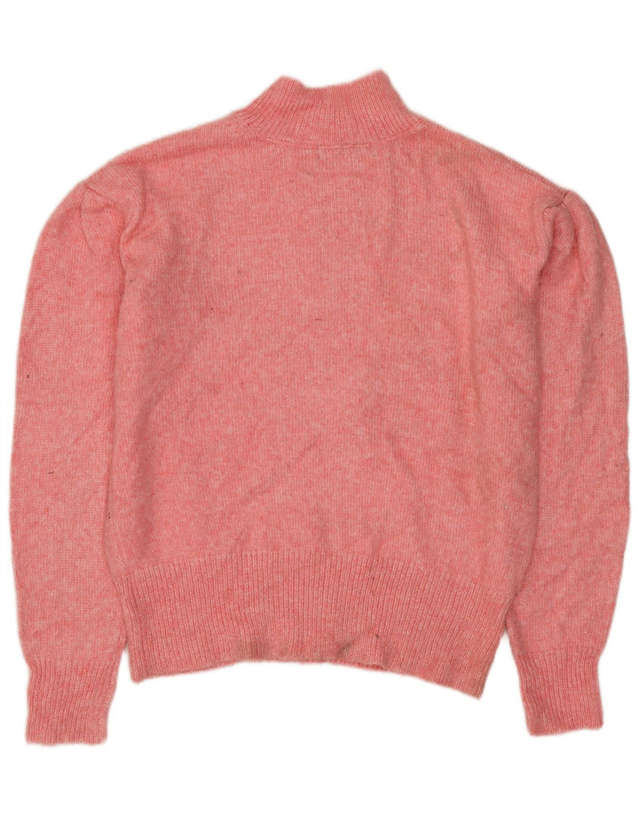 MARKS & SPENCER Damski sweter oversize z golfem UK 6 XS Różowy