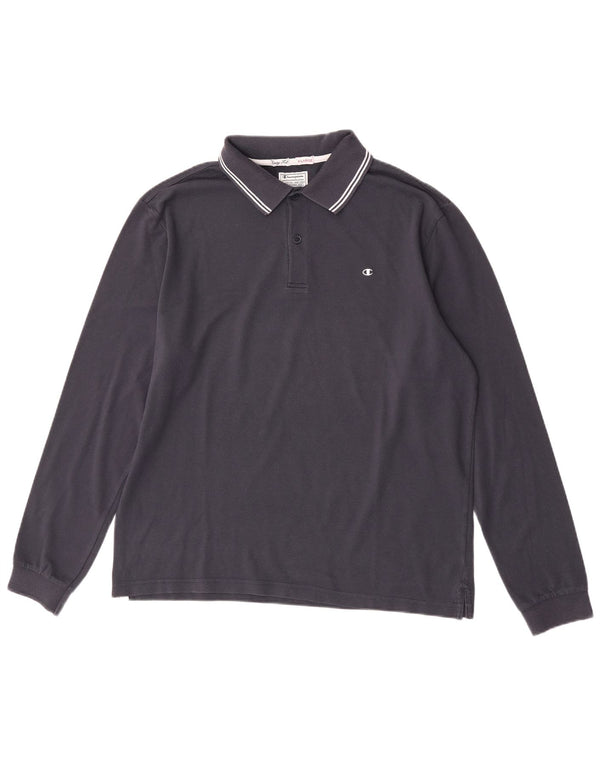 Męska koszulka polo Champion Easy Fit z długim rękawem XL, granatowa