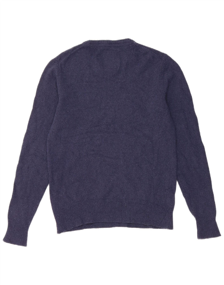 Męski sweter z okrągłym dekoltem Superdry, średni granatowy wełniany