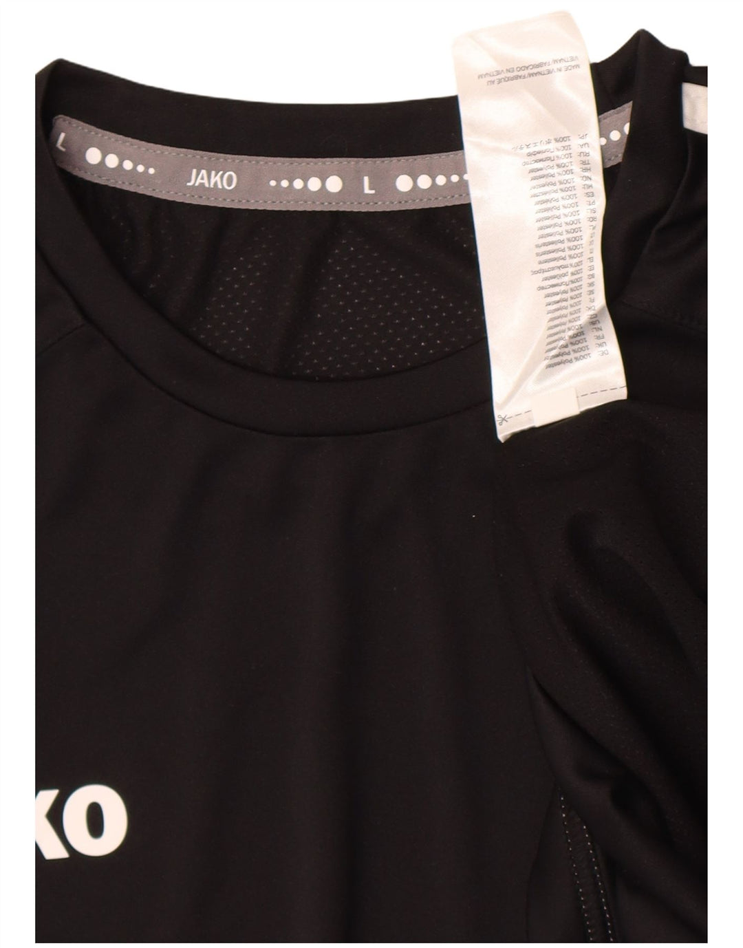 JAKO Męski T-shirt Top Duży Czarny Poliester z blokami kolorów