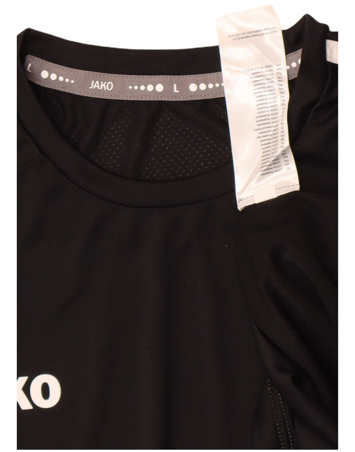 JAKO Męski T-shirt Top Duży Czarny Poliester z blokami kolorów
