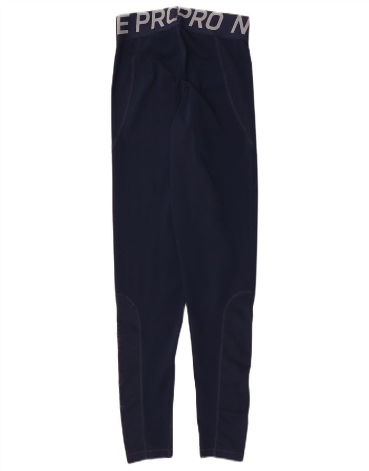 Damskie legginsy Nike Dri Fit Graphic UK 8, małe, granatowe, poliestrowe