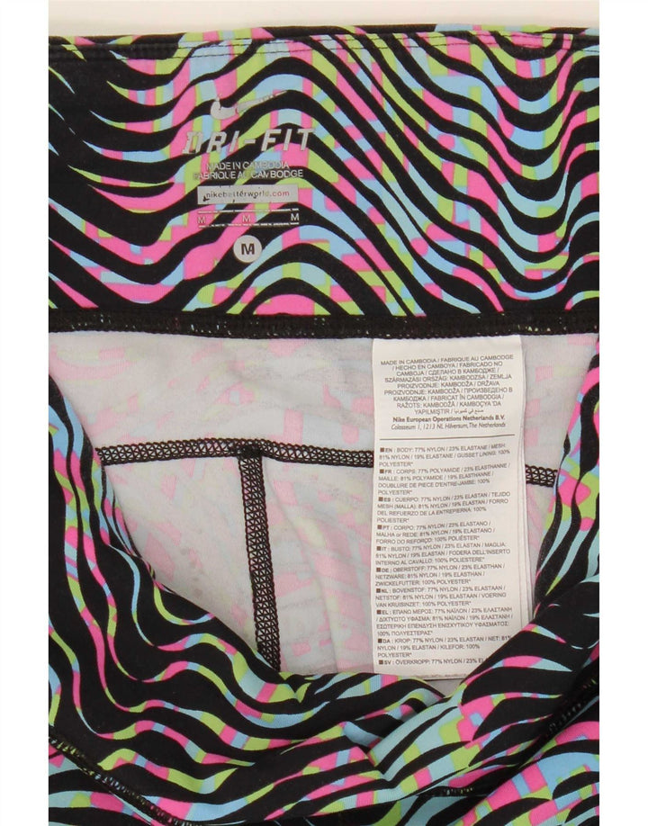 Damskie legginsy Nike Dri Fit UK 12, średnie, wielokolorowe nylonowe paski