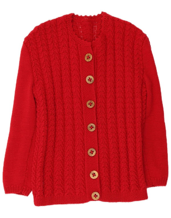 Sweter damski w stylu vintage, kardigan UK 14, średni czerwony