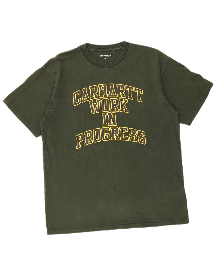 Męska koszulka z grafiką CARHARTT, średnia, zielona bawełna