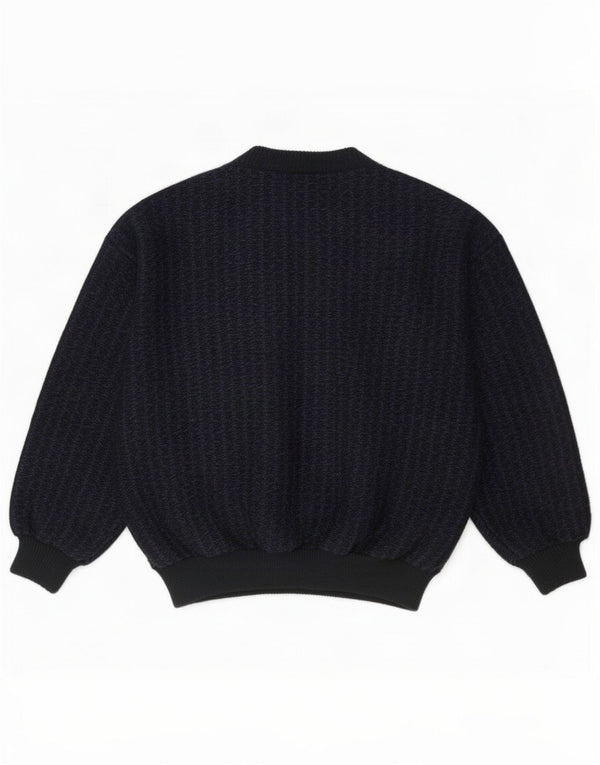 Sweter damski w stylu vintage z okrągłym dekoltem UK 16, duży czarny nadruk zwierzęcy
