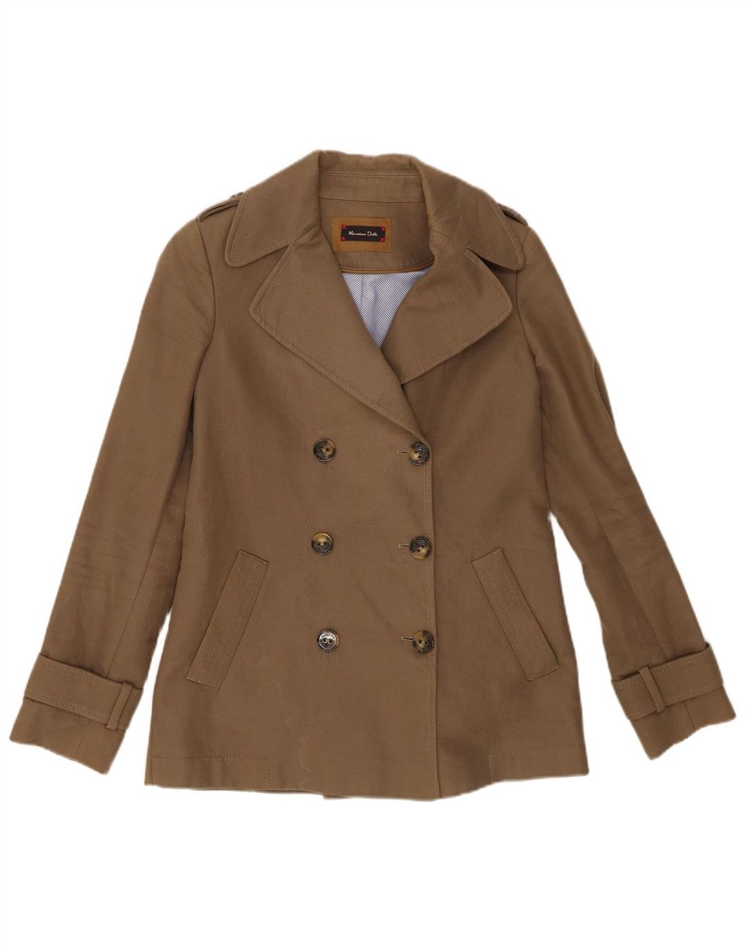 Massimo Dutti Damski płaszcz grochowy EU 36 XS, bawełniany khaki